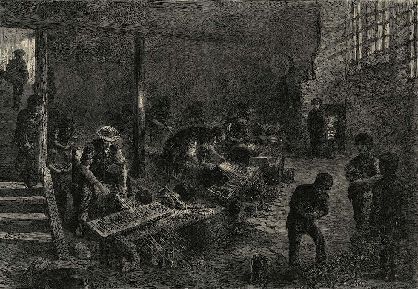 The Sheffield steel manufactures: Hull of the fork-grinders. Manufacturing 1866